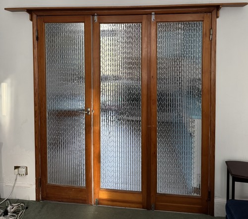 1960s retro reeded glass - , panel