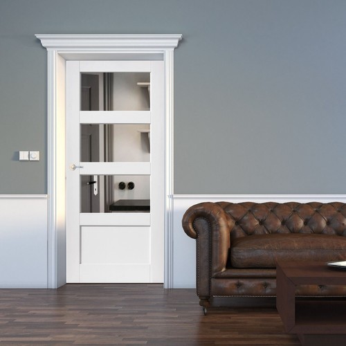 Internal door glazed - internal, white