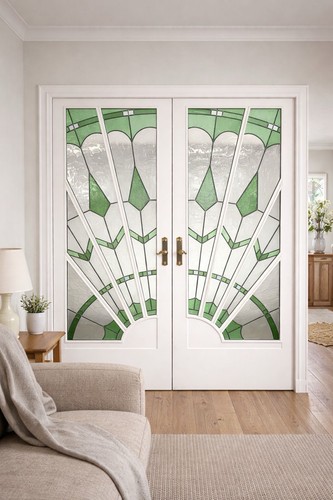 Art deco stained glass front - art,